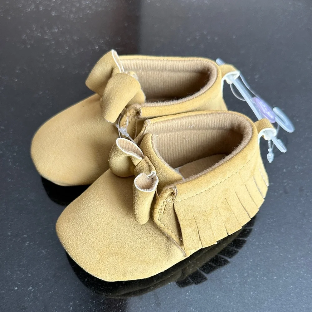 Carter's Light Brown Moccasins with Bow